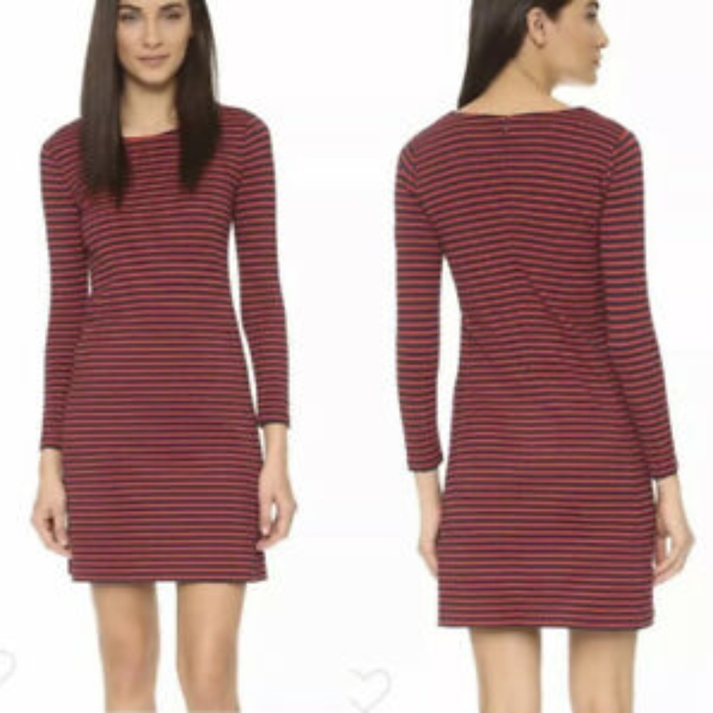 Madewell Sorbonne Dress in Sailor Stripe Navy Red